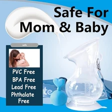 2 pack | Elate Manual Breast Pump for Breastfeeding | Silicone Milk Collector