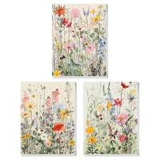 3 Pack Paint by Numbers Kit for Adults with Wooden Frame, Wildflowers Paint b...