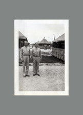 WW2 Era Photo U.S. Army GIs Base Camp Tent Barracks