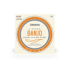 D'Addario EJ61 5-String Banjo Strings, Nickel, Medium 10-23
