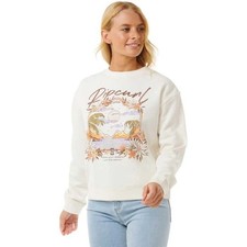 RIP CURL Women's COSMIC SKY  Relaxed Crew Sweatshirt - HAWAII Bone  Small  NWT