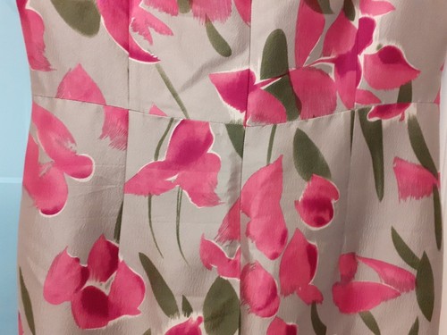 BEAUTIFUL 'FENN WRIGHT MANSON' FUSCHIA & GREY DRESS SIZE 12 GOOD CONDITION - Picture 6 of 8