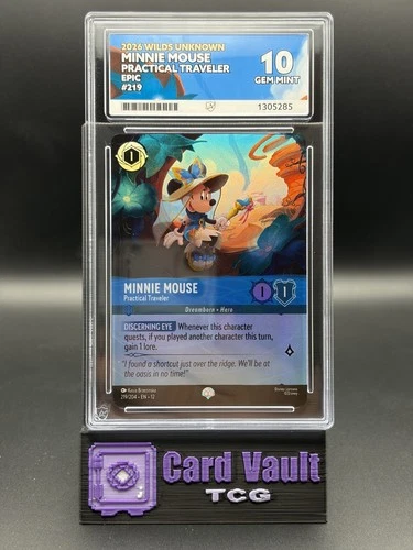 ACE Grading 10 Gem Mint Disney Lorcana Minnie Mouse 219/204 Epic Wilds Unknown
