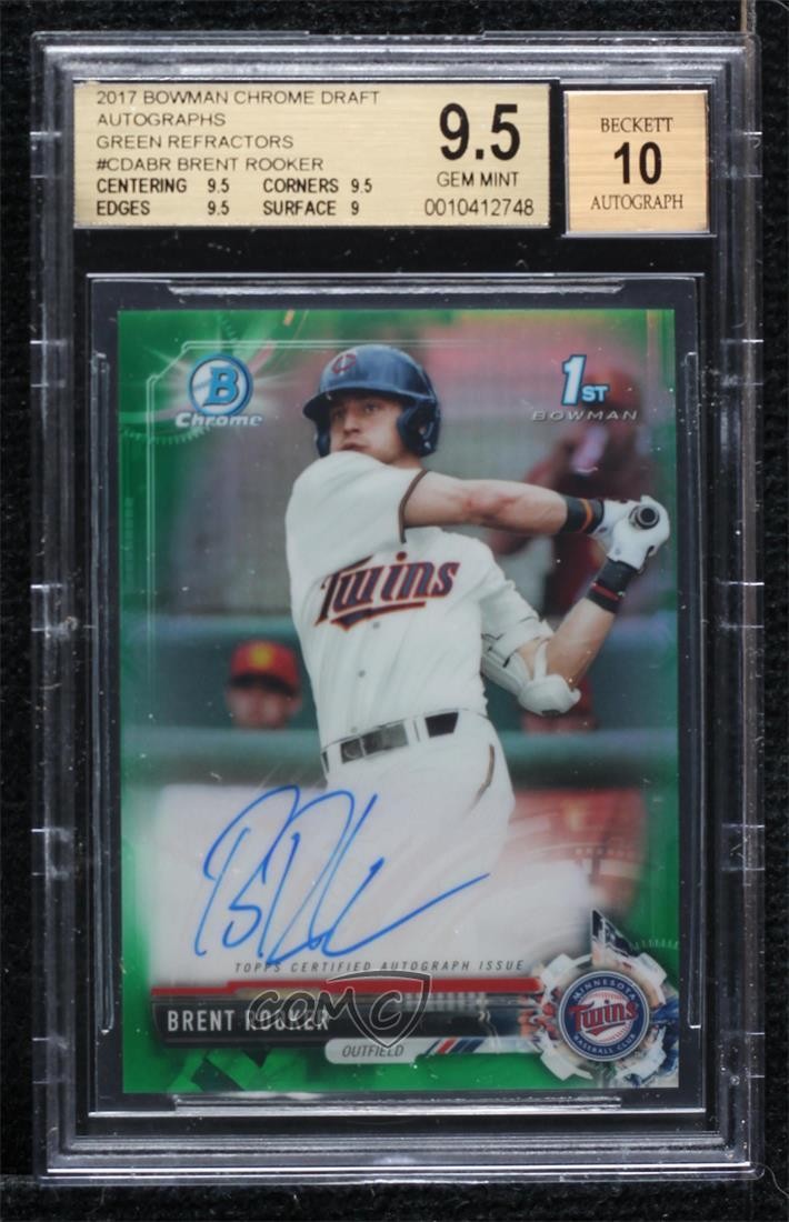 2017 Bowman Draft Chrome Pick Green Refractor /99 Brent Rooker BGS 9.5 Auto 4al