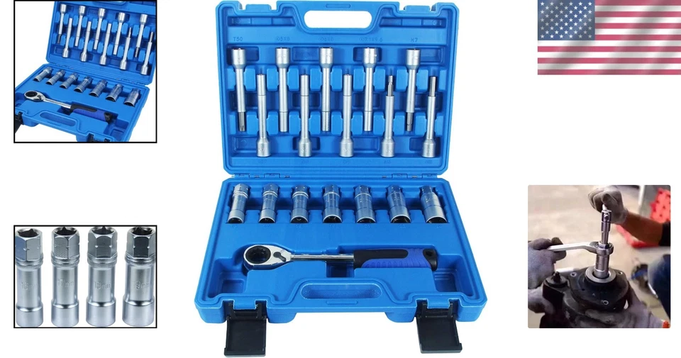 Professional 18PC Strut Nut Removal Tool Set - Go-Through Design for Mechanics - Image 2 of 4