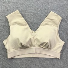 Tommie Copper Sports Bra Womens 2XL Beige Copper Znergy Wireless V Neck Mesh