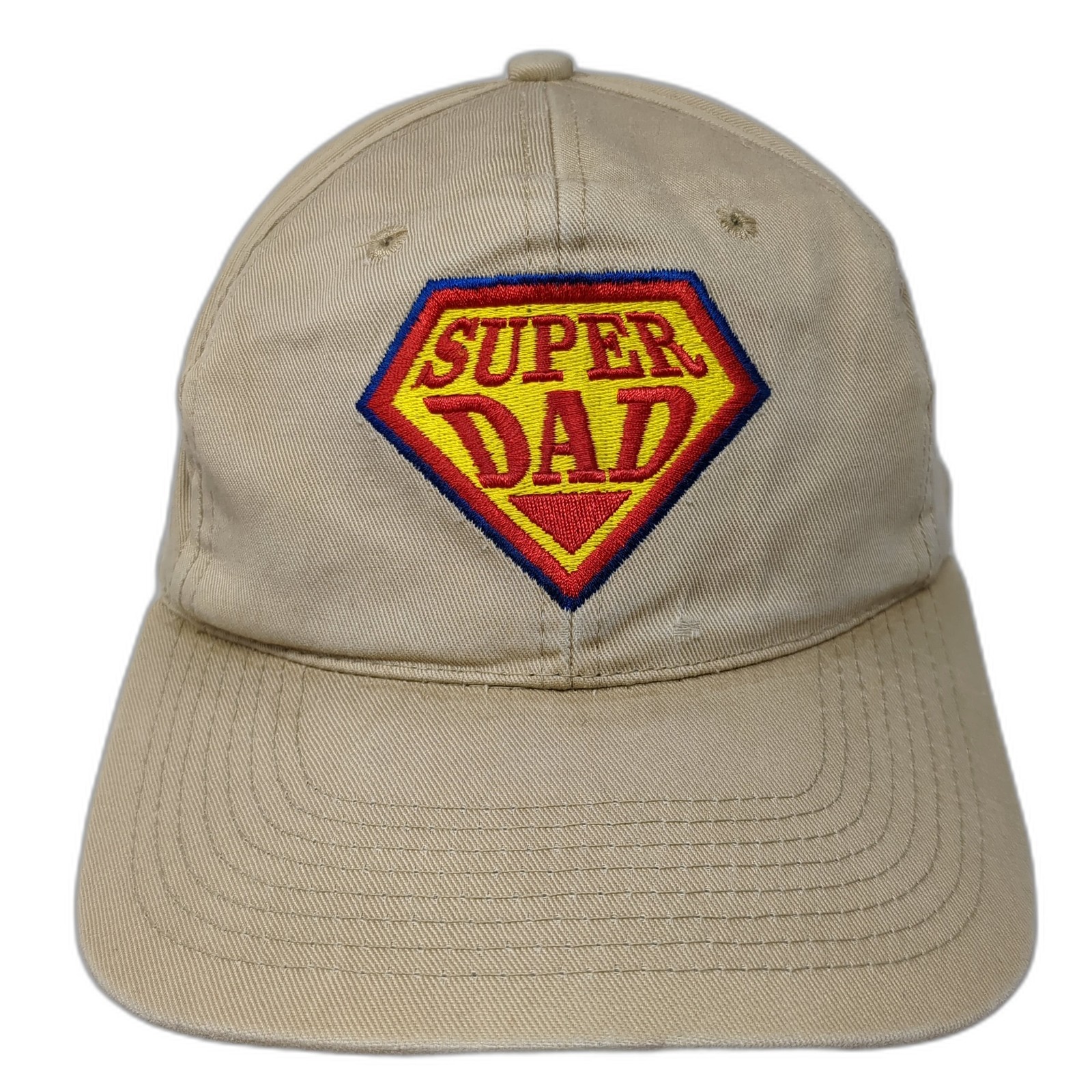 Super Dad Snapback Hat Solid Beige One Size Adjus… - image 1