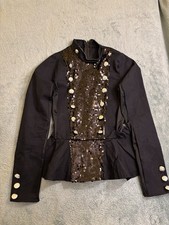 Weissman Adult Black Sequin Jacket  Striped Unitard Dance Outfit Set