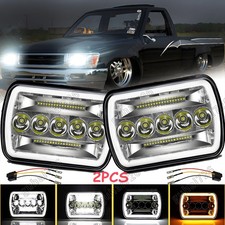 Newest Pair 5x7 7x6 Led Headlights Hilo Drl For Toyota Pickup 82-95 For Tacoma
