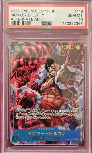 PSA10 Monkey D. Luffy Alternate Art OP11-118 OP11 2025 One Piece Card Japanese