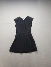 Forever Love 21 Women Mini Dress S Black Lace Side Zipper Round Neck Casual