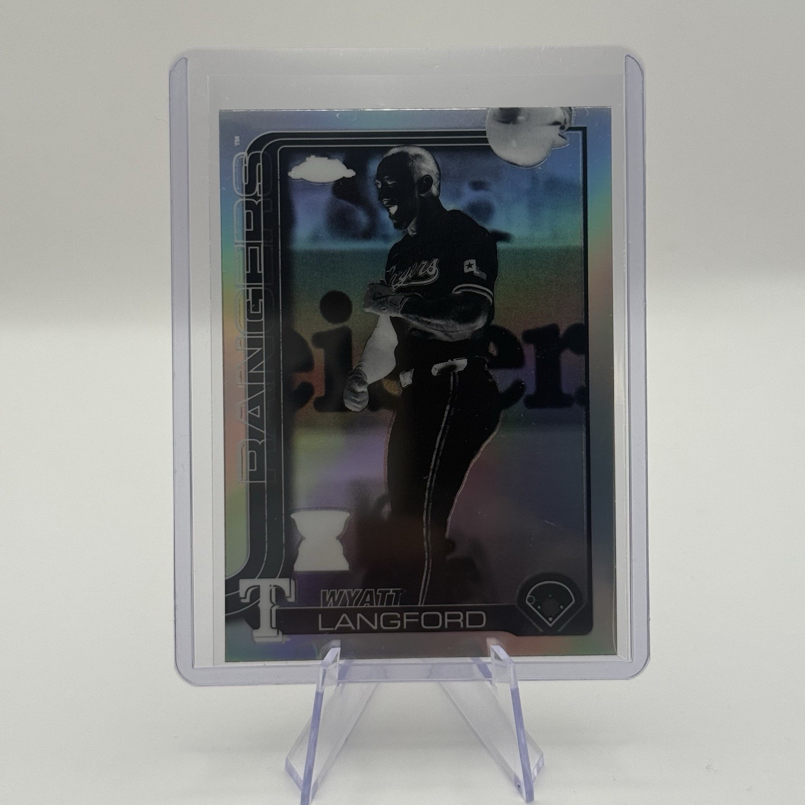 2025 Topps Chrome - Wyatt Langford #68 Negative Refractor - Texas Rangers