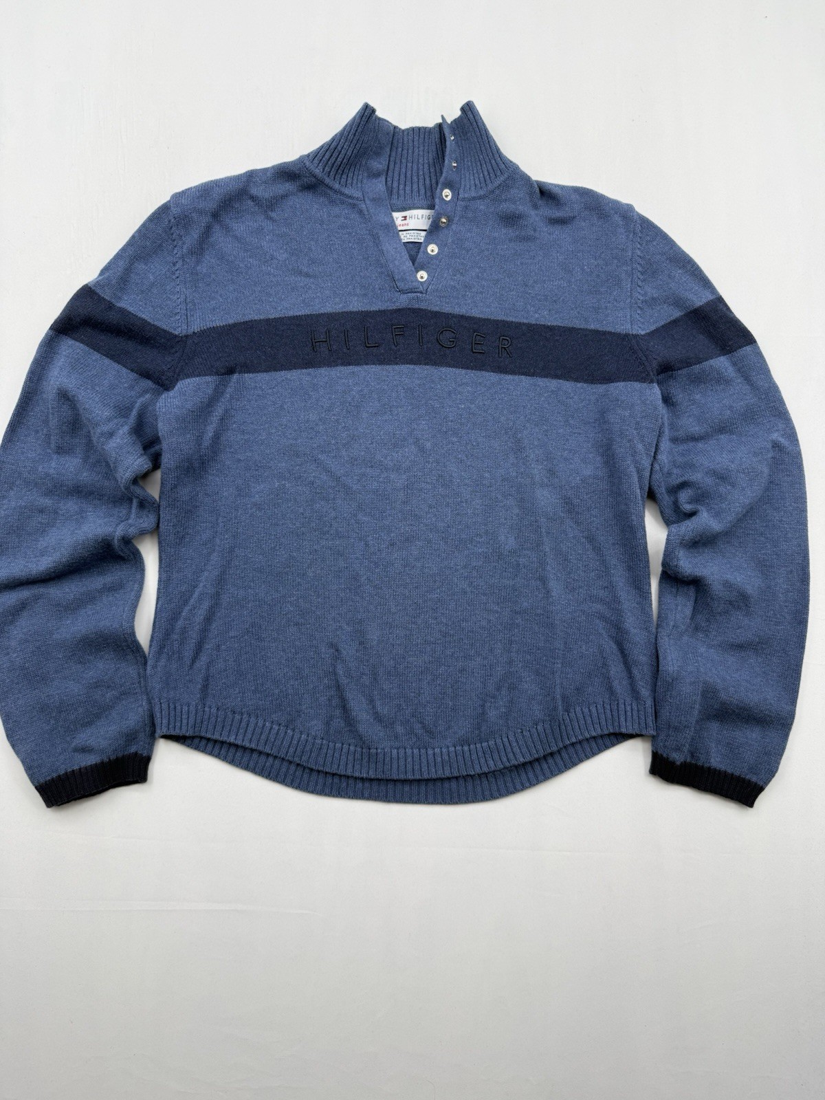 Tommy Hilfiger Navy Quarter Zip Sweater  Men’s Large