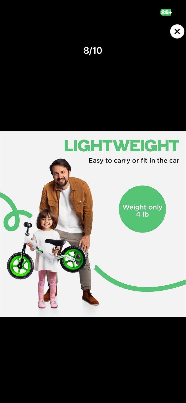 Bixe Aluminum Balance Bike for Kids and Toddlers - (Lightweight - 4LBS) - Toddle thumbnail 6