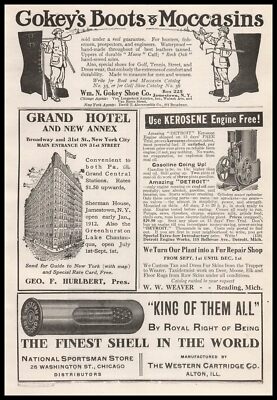 1912 William N Gokey Shoe Co Jamestown New York Boots Moccasins Vintage Print Ad