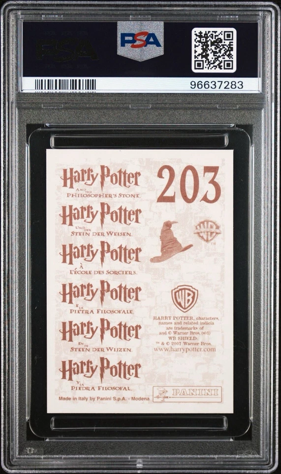 PSA 10 Harry Potter #203 Panini Harry Potter Philosopher's Stone 2001 💎 Pop 45 - Image 2 of 3