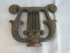 Vintage Cast Iron Lyre Harp Music Stand 7" Finial