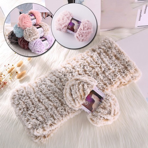 50g Soft Faux Fur Mink Wool Thick Warm Yarn For Scarf Knitting Crochet Accessory - Picture 4 of 39