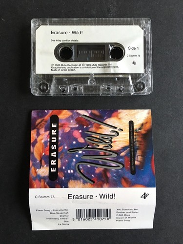 Erasure - Wild - Cassette Tape CSTUMM75 - Paper Labels - Picture 2 of 2