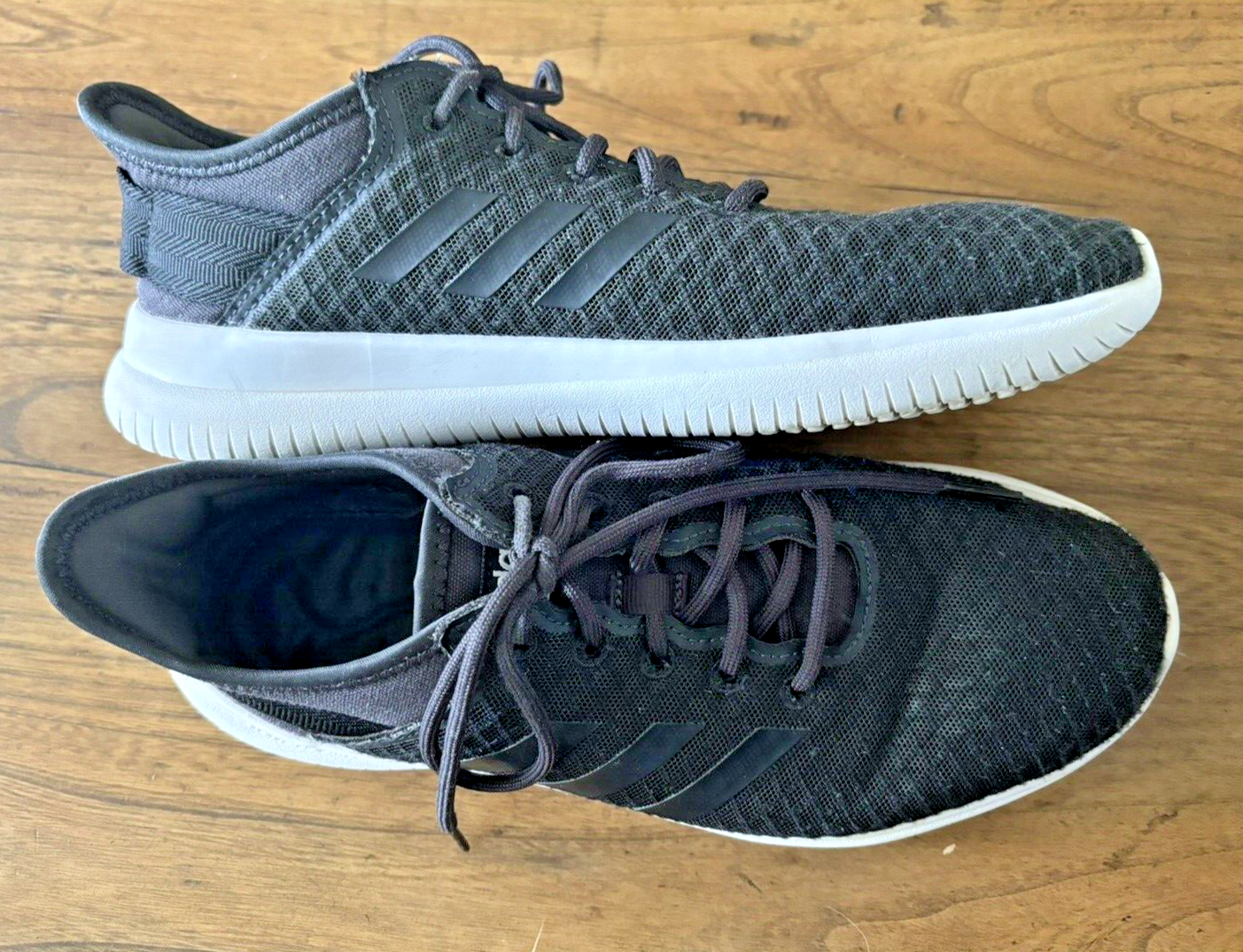 SAOLA Sneakers sportive ADIDAS donna nere "Cloudfoam" con lacci e suola bianca taglia 8 5