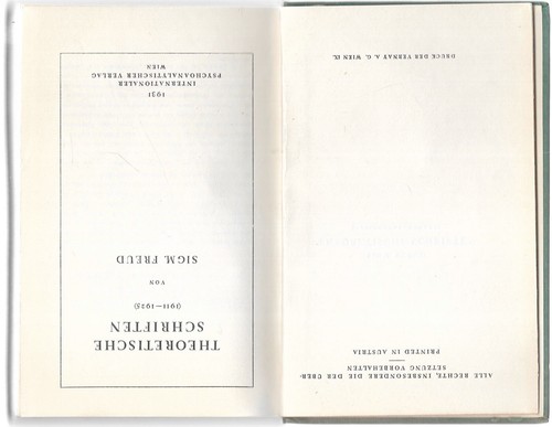 Sigmund Freud Theoretische Schriften ERSTAUSGABE Selten - Bild 3 von 4