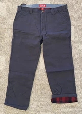 Coleman Fleece Lined Pants Utility Stretch Canvas Work Gray Men's Size 38 X 30