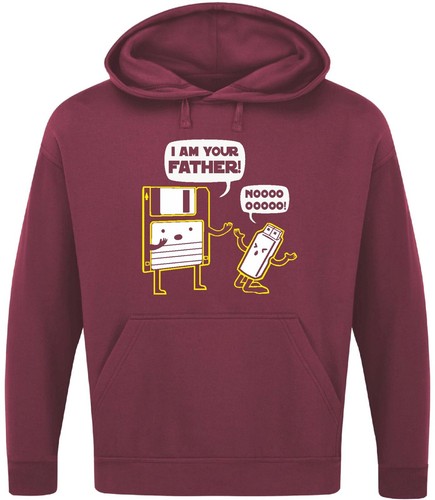 I AM YOUR FATHER HOODIE Computing IT USB Floppy Disk Novelty Geeky Mens Gift Top - Picture 4 of 17