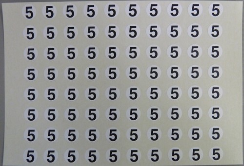 13mm ½" Circle Black on White Sticky Numbers, Numbering Stickers, Plastic Labels - Picture 6 of 15