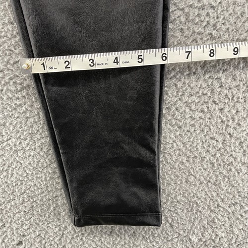 Pantaloni neri gamba dritta finta pelle taglia large Kendall e Kylie elasticizzati nuovi con etichette - Foto 10 di 10
