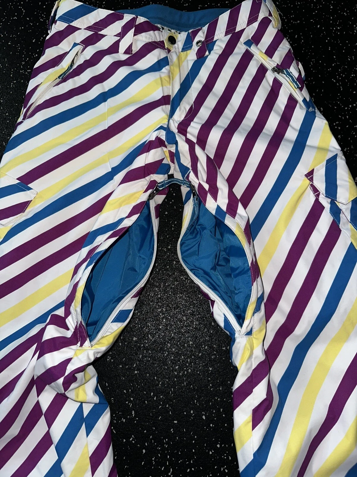 burton dry ride sugar & spice striped snow ski winter pants