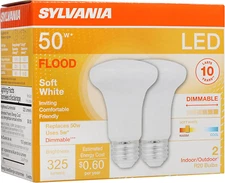 LED Flood R20 Light Bulb, 50W=5W, 10 Year, 325 Lumens, E26 Medium Base, Dimmable