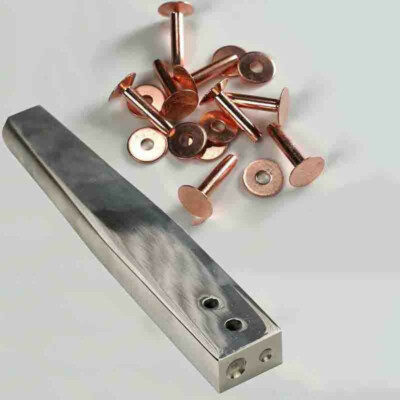 304 Burrs Setter Tool Fasteners Permanent & 10pcs Solid Copper Rivets Repair #JP