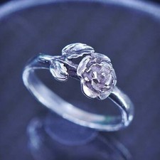 size 7.5, vintage southwestern sterling silver 925 handmade flower ring