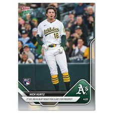 2025 MLB Topps NOW 101 NICK KURTZ  ATHLETICS TOP ROOKIE 1ST HIT RBI