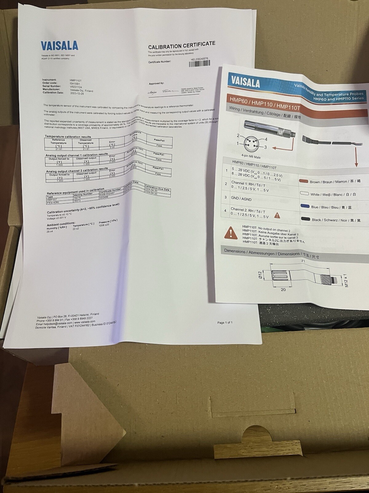 New Box Of 5 VAISALA Humidity & Temperature Probe HMP110T (659)