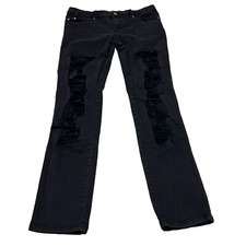Tripp NYC Distressed Black Skinny Jeans Skull Studs Detail Size 3 26 