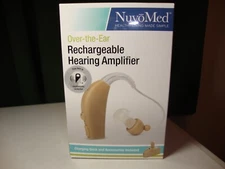 NuvoMed Over-the-Ear Rechargeable Hearing Amplifier Storage Case & Accessories
