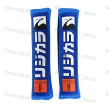 X2 JDM Spoon Sports Type one Blue Embroidery Seat Belt Cover Shoulder Strap Pads