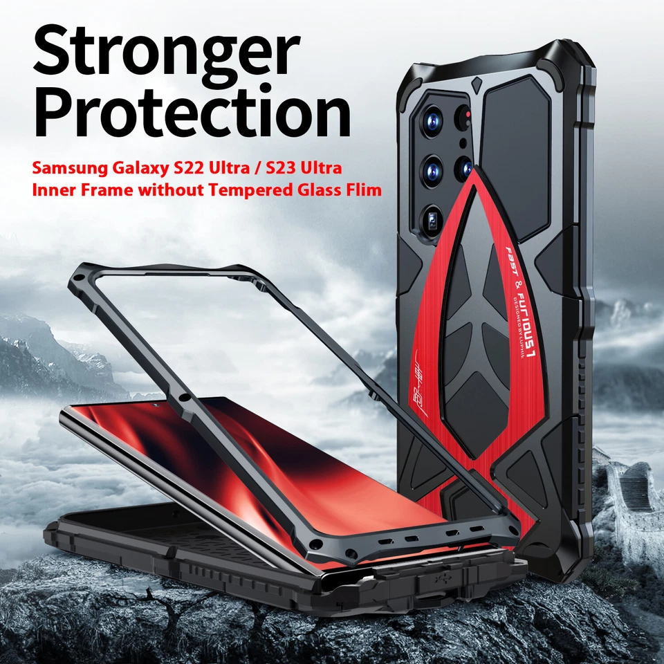 Funda blindada de metal aluminio ultra resistente para Samsung Galaxy S25 S24 S23 S22 Foto 3 de 4