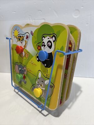 Shanghai Hong Xin Wooden Arts & Craft Toddler 3 - 4 Piece Puzzles With Rack