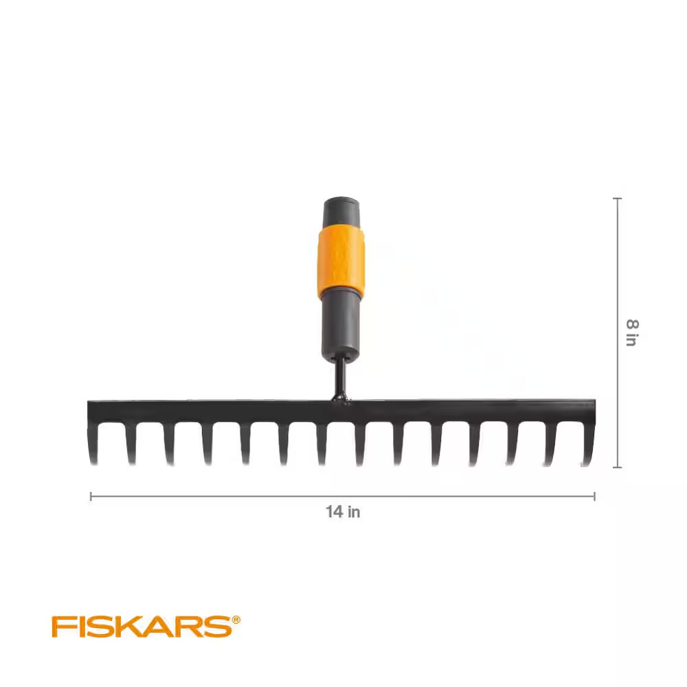 14 In. Quikfit Garden Rake Interchangeable Head Attachment
