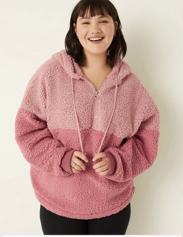 Sherpa on sale hoodie pink