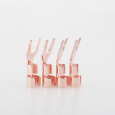 4pcs CMC Solid pure Copper Spade Plug Speaker Cable Wire Connector HiFi
