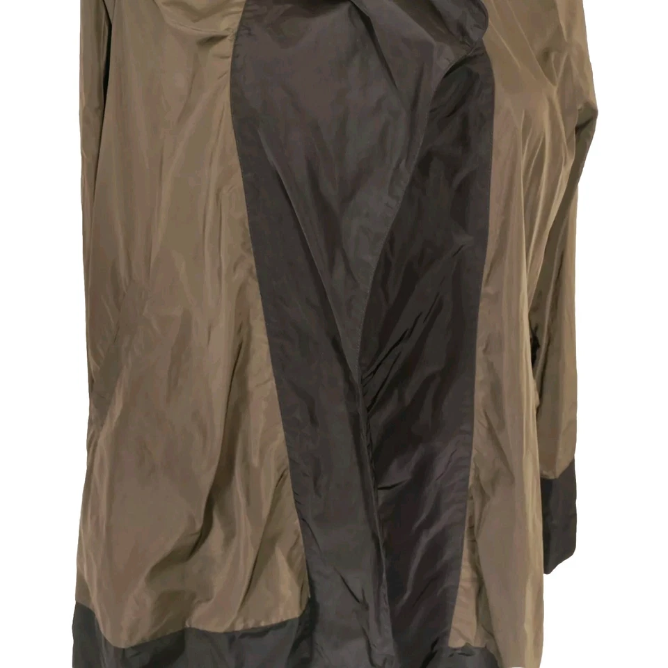 Chaqueta túnica SUN KIM drapeada frontal abierta bolsillos verde oliva negra talla mediana EE. UU. Foto 4 de 4