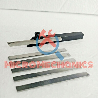 MINI LATHE PARTING CUT OFF TOOL HOLDER 10 MM SHANK + 6X M2 HSS Blade ...