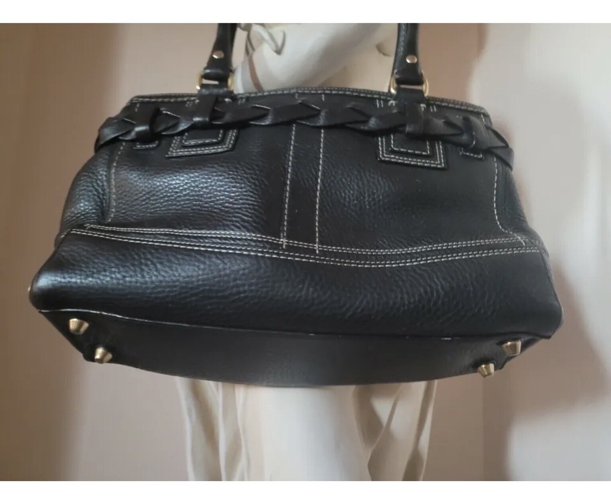 COACH Leather PURSE J0693-10212 PEBBLED BLACK SATCHEL BAG 380