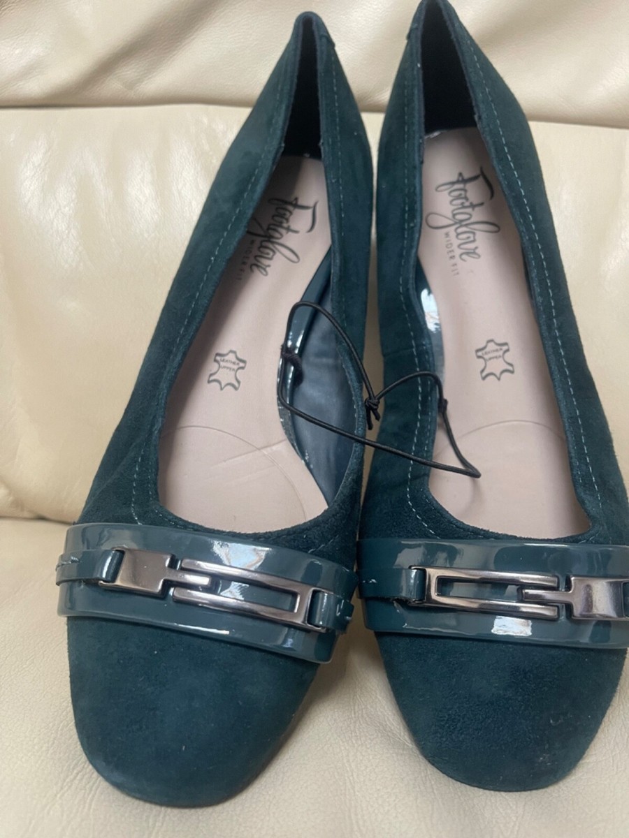 M&S FootGlove Wider Fit Suede Block Heel Shoes UK UK