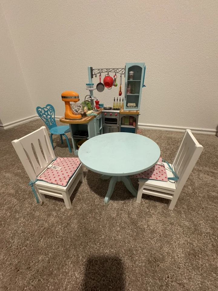 American Girl Kitchen Set Gourmet Kitchen Cuisine And Dining Table - Image 4 of 4