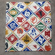 Vintage NFL Team Logos Fabric 43.5 x 80 Cotton