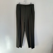 Vintage Pendleton Green 100 Virgin Wool Pants Size 16 Pleated Straight Leg High